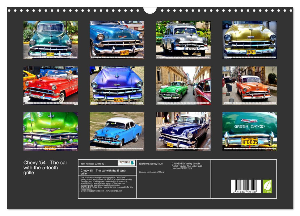 Chevy '54 - The car with the 5-tooth grille (CALVENDO Monthly Calendar 2027)