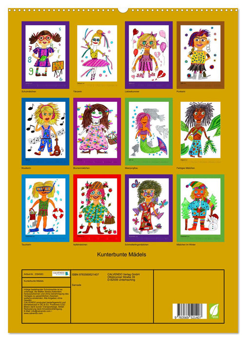 Kunterbunte Mädels (CALVENDO Premium Wandkalender 2027)
