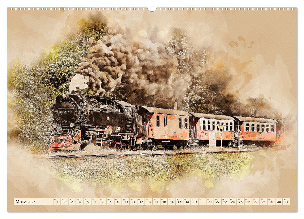 Dampflokomotiven - wunderschöne Giganten auf Schienen (CALVENDO Wandkalender 2027)