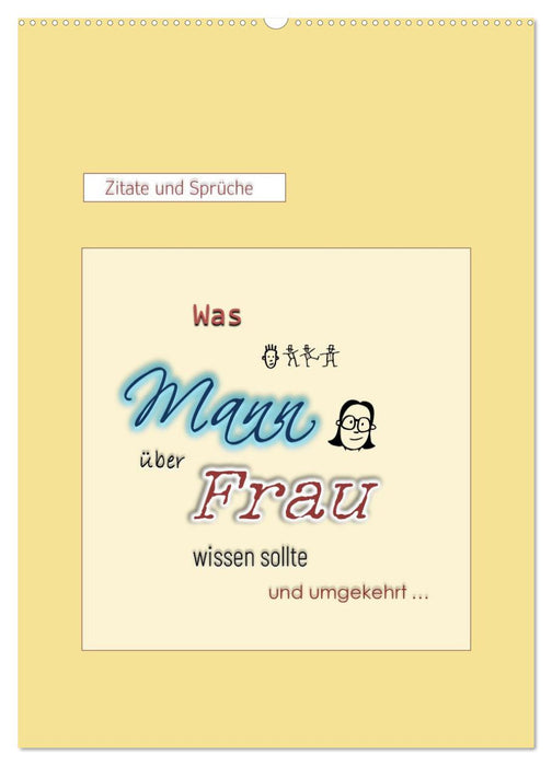 Was Mann über Frau wissen sollte und umgekehrt... (CALVENDO Wandkalender 2027)