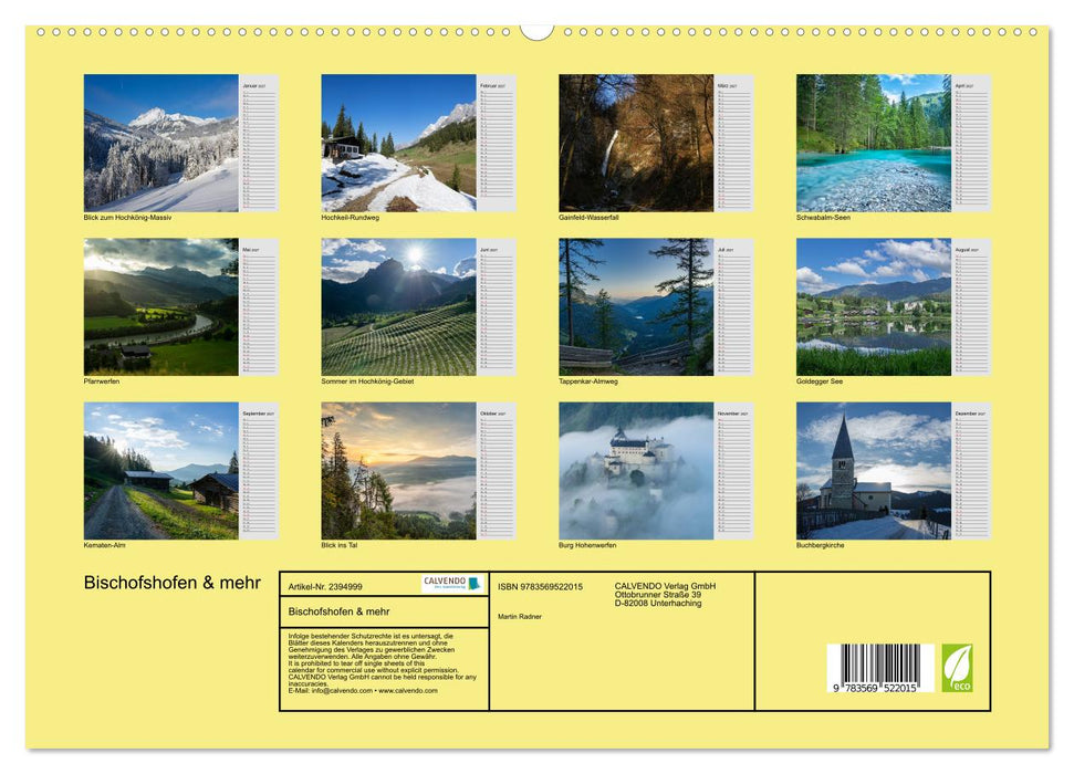 Bischofshofen & mehr (CALVENDO Wandkalender 2027)