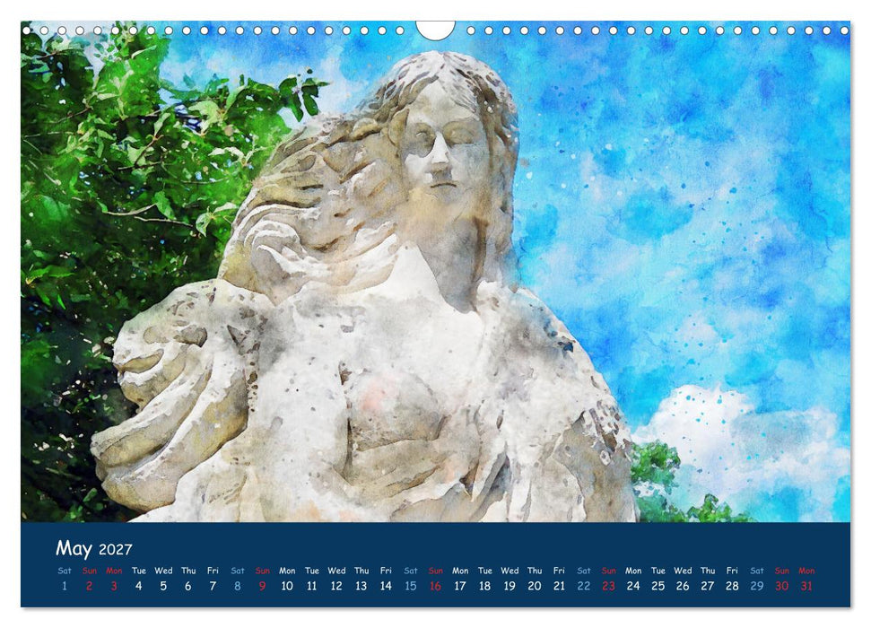 The Rhine valley - From Koblenz to Mainz in watercolours (CALVENDO Monthly Calendar 2027)