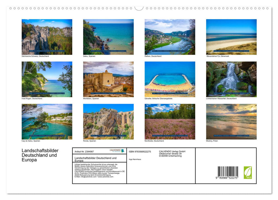 Landschaftsbilder Deutschland und Europa (CALVENDO Wandkalender 2027)