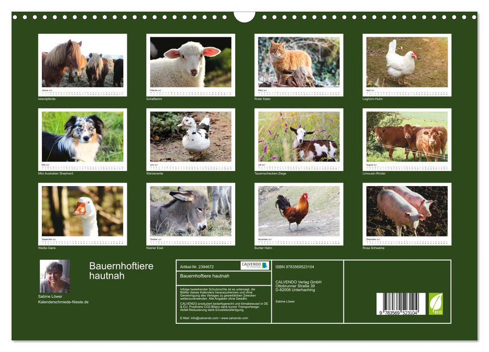 Bauernhoftiere hautnah (CALVENDO Wandkalender 2027)