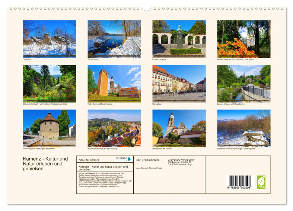 Kamenz - Kultur und Natur erleben und genießen (CALVENDO Wandkalender 2027)