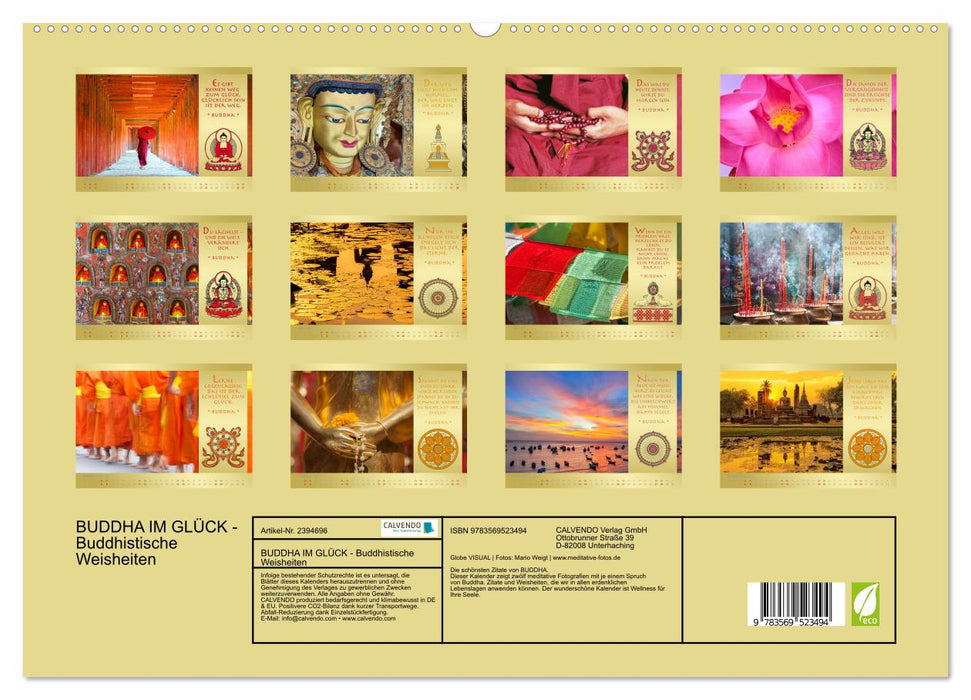 BUDDHA IM GLÜCK - Buddhistische Weisheiten (CALVENDO Wandkalender 2027)