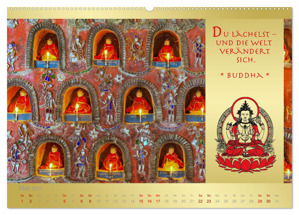 BUDDHA IM GLÜCK - Buddhistische Weisheiten (CALVENDO Wandkalender 2027)