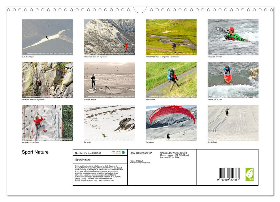 Sport Nature (CALVENDO Calendrier mensuel 2027)