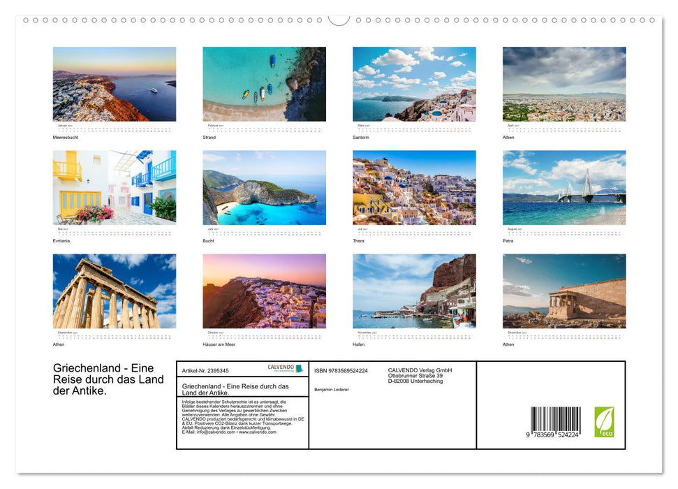 Griechenland - Eine Reise durch das Land der Antike. (CALVENDO Premium Wandkalender 2027)