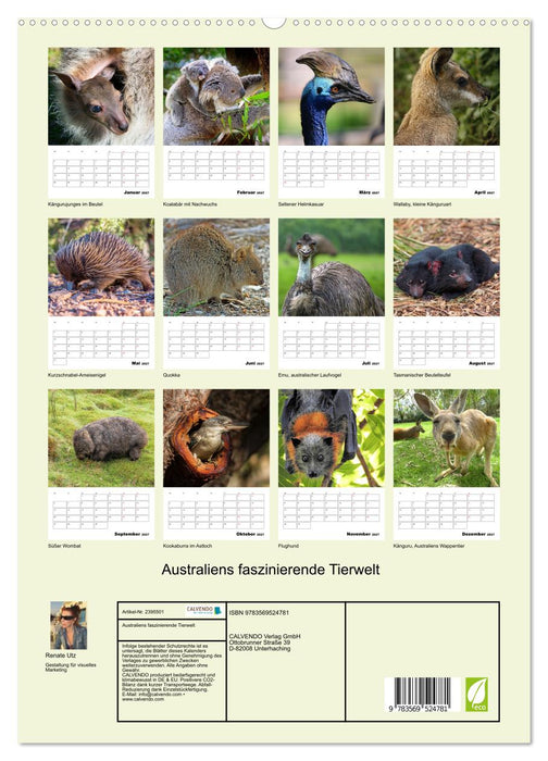 Australiens faszinierende Tierwelt (CALVENDO Premium Wandkalender 2027)