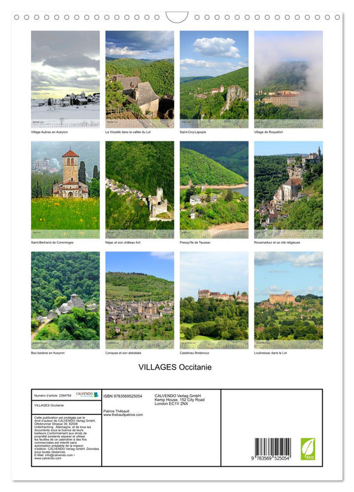 VILLAGES Occitanie (CALVENDO Calendrier mensuel 2027)