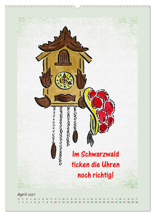 Bollenhut Cartoons (CALVENDO Premium Wandkalender 2027)