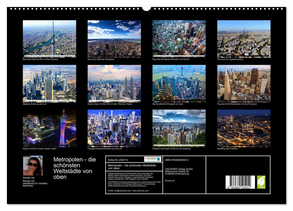 Metropolen - die schönsten Weltstädte von oben (CALVENDO Wandkalender 2027)