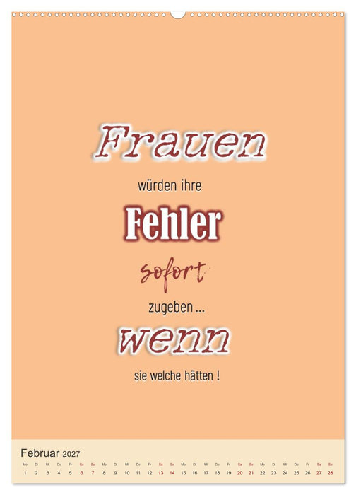 Was Mann über Frau wissen sollte und umgekehrt... (CALVENDO Premium Wandkalender 2027)