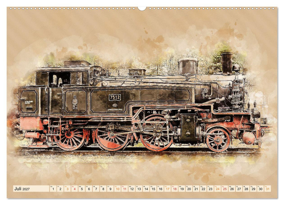 Dampflokomotiven - wunderschöne Giganten auf Schienen (CALVENDO Premium Wandkalender 2027)