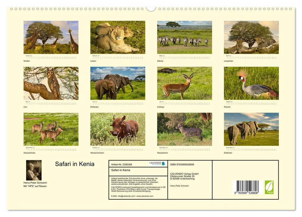 Safari in Kenia (CALVENDO Wandkalender 2027)