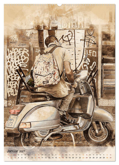 Motorroller - Vespa Galerie (CALVENDO Premium Wandkalender 2027)