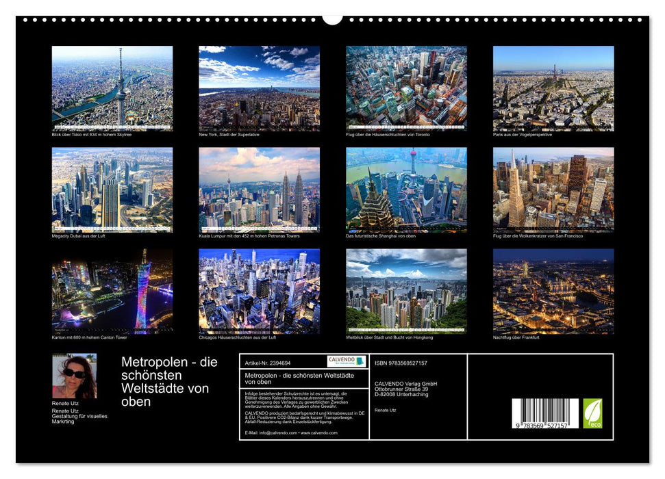 Metropolen - die schönsten Weltstädte von oben (CALVENDO Premium Wandkalender 2027)