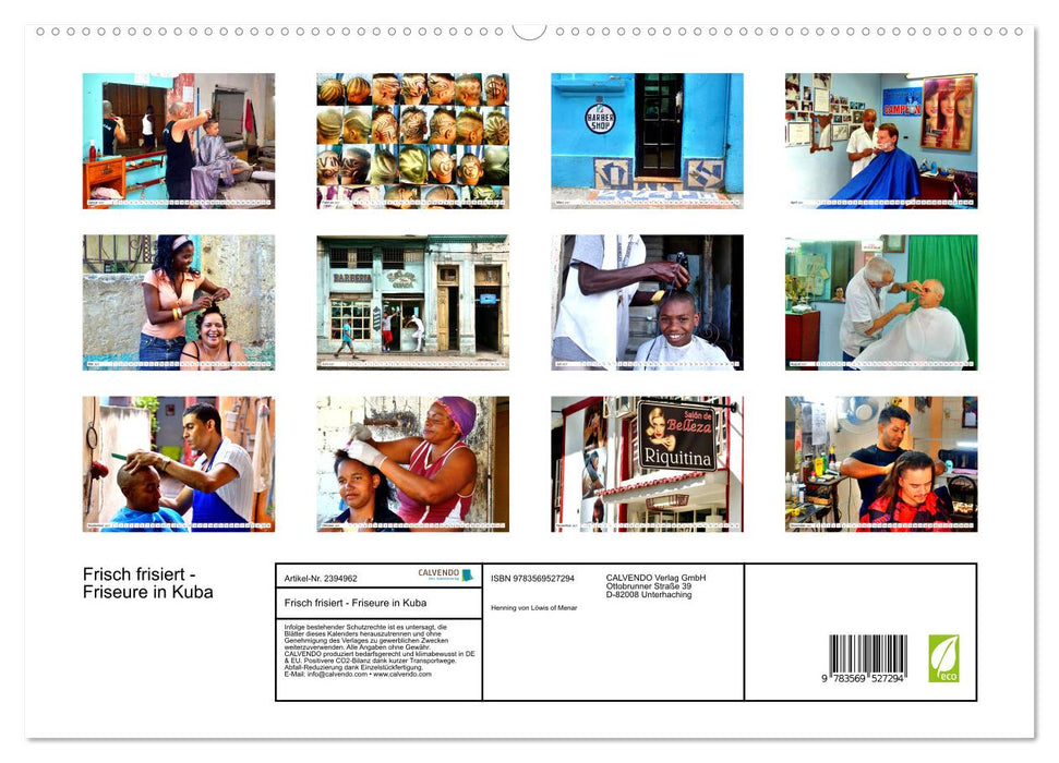 Frisch frisiert - Friseure in Kuba (CALVENDO Premium Wandkalender 2027)