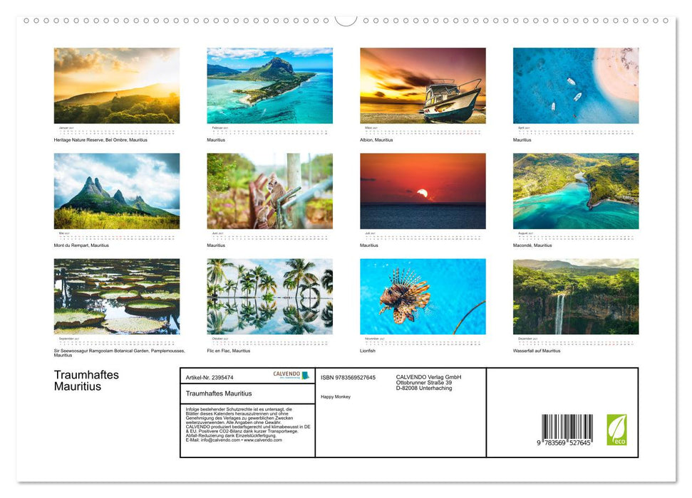 Traumhaftes Mauritius (CALVENDO Premium Wandkalender 2027)