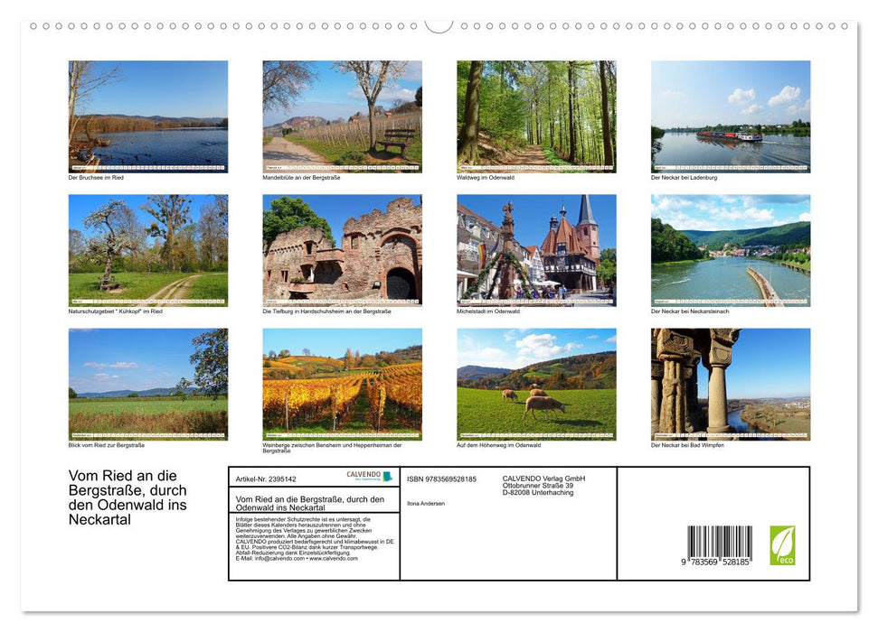 Vom Ried an die Bergstraße, durch den Odenwald ins Neckartal (CALVENDO Premium Wandkalender 2027)