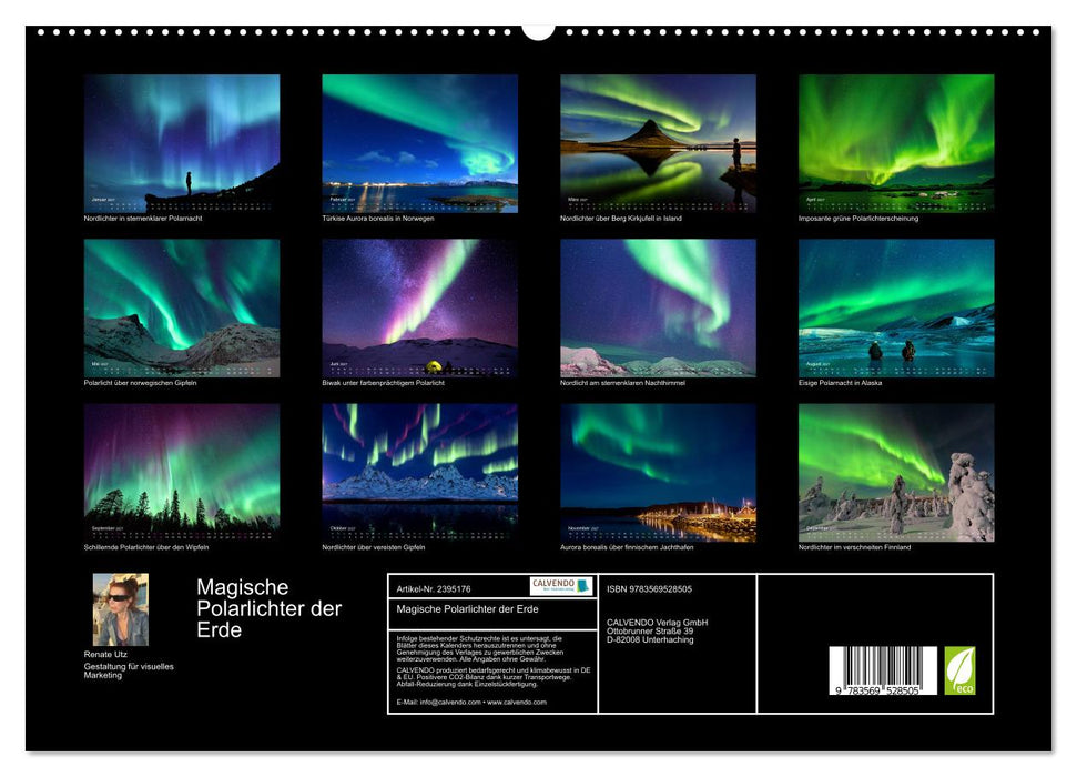 Magische Polarlichter der Erde (CALVENDO Premium Wandkalender 2027)