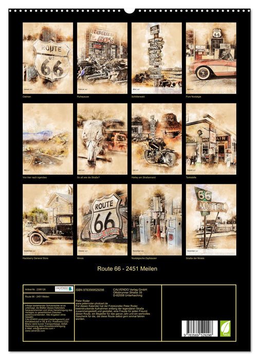 Route 66 - 2451 Meilen (CALVENDO Wandkalender 2027)