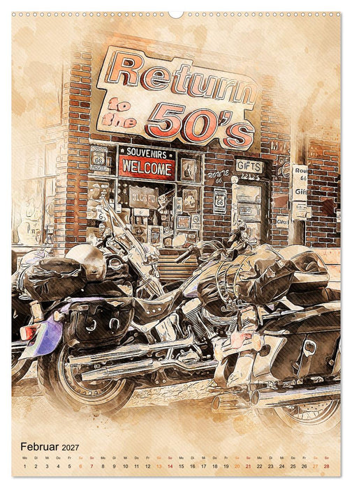 Route 66 - 2451 Meilen (CALVENDO Wandkalender 2027)
