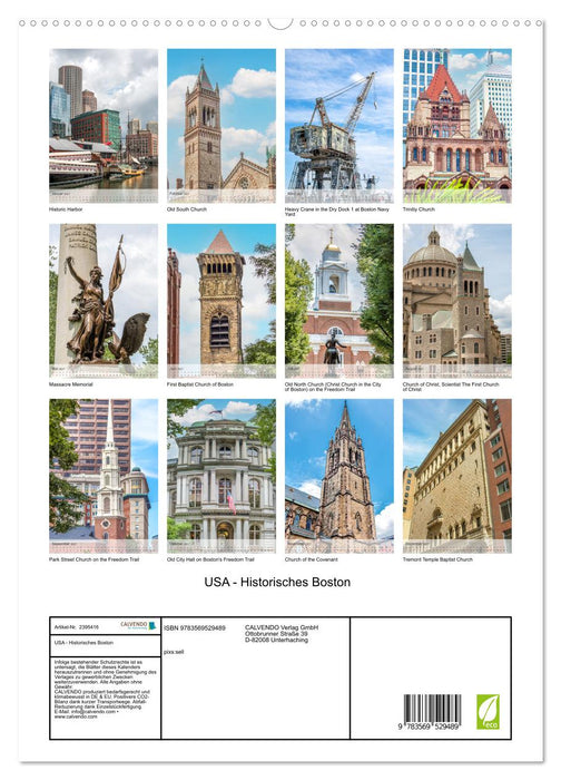 USA - Historisches Boston (CALVENDO Premium Wandkalender 2027)