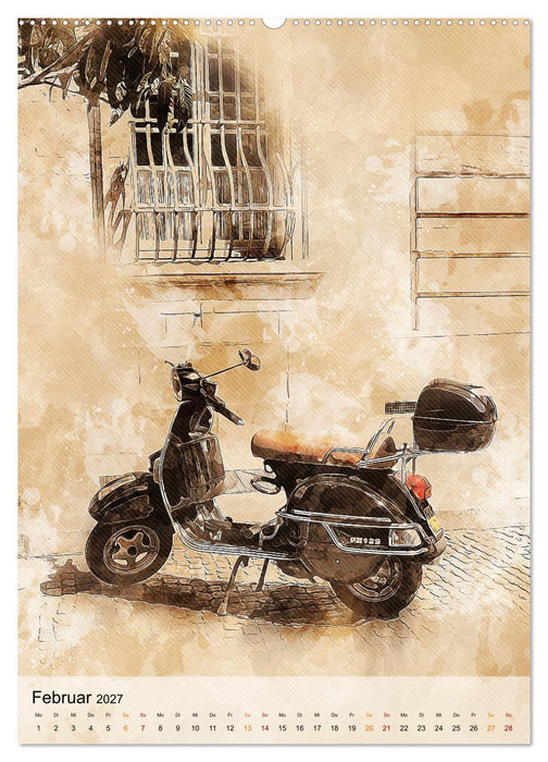 Motorroller - Vespa Galerie (CALVENDO Wandkalender 2027)