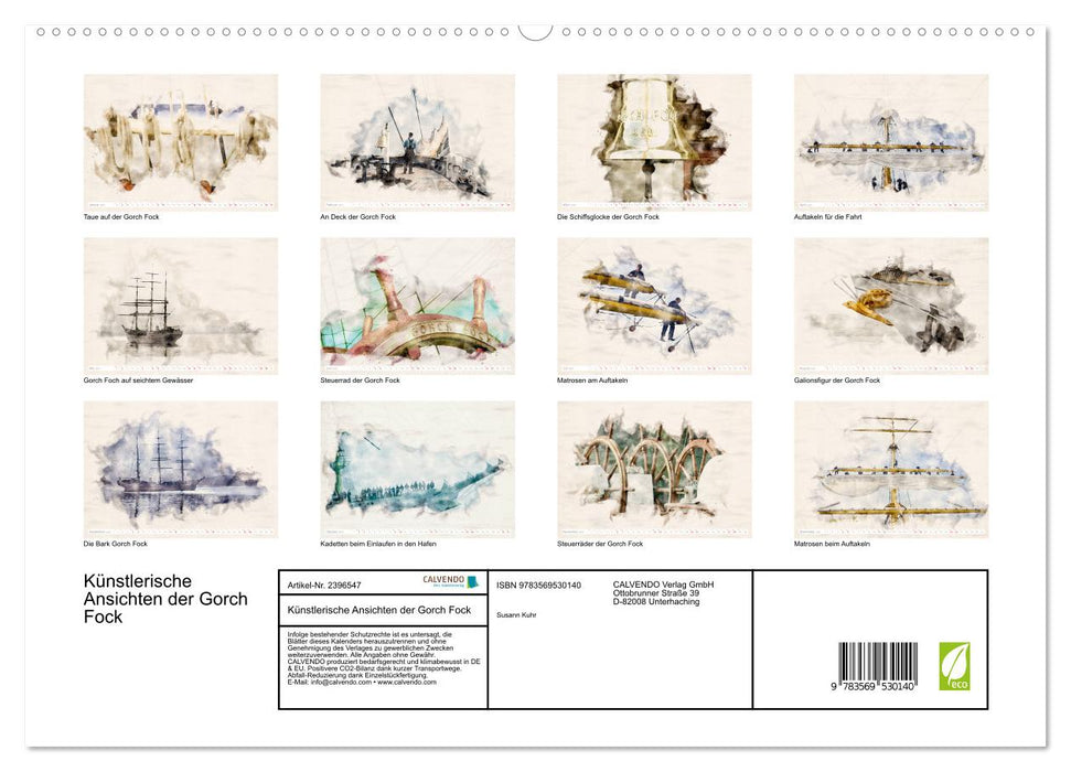 Künstlerische Ansichten der Gorch Fock (CALVENDO Wandkalender 2027)