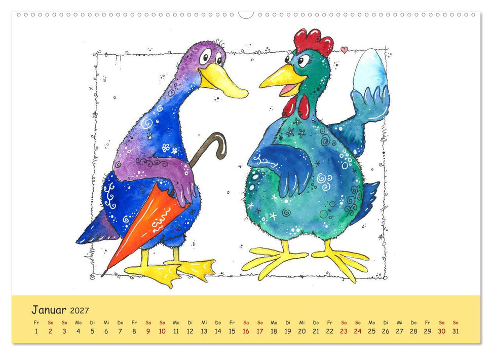 Kunterbunte Hühnerwelt (CALVENDO Wandkalender 2027)