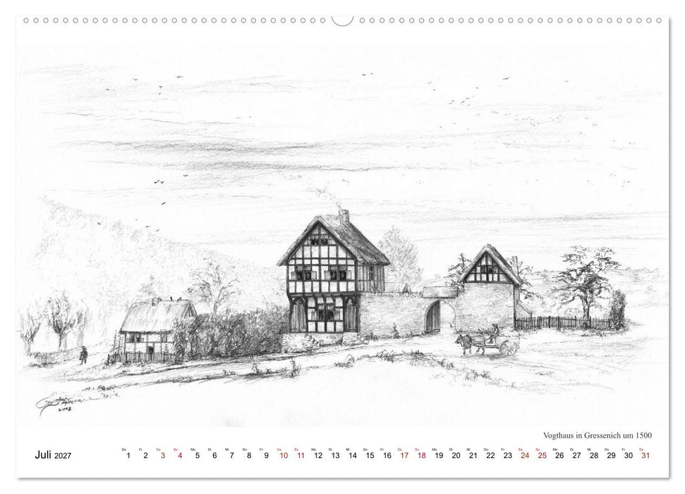 ZeitZeichnen - Stolberg vor unserer Zeit (CALVENDO Premium Wandkalender 2027)