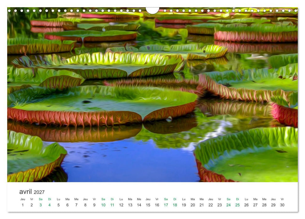 Île Maurice entre photographie et peinture (CALVENDO Calendrier mensuel 2027)