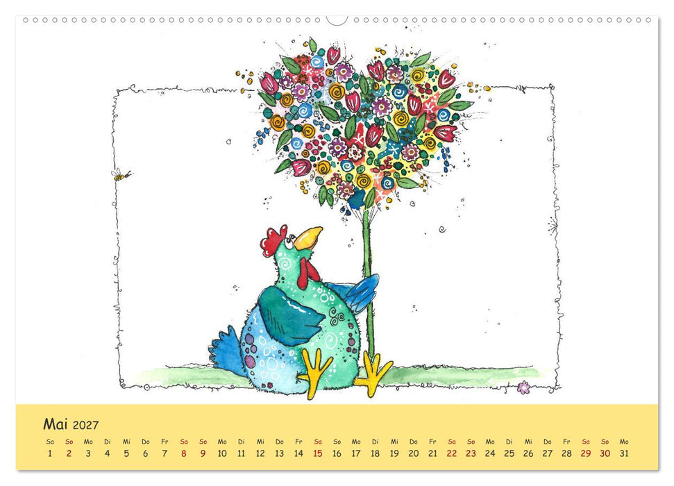 Kunterbunte Hühnerwelt (CALVENDO Premium Wandkalender 2027)