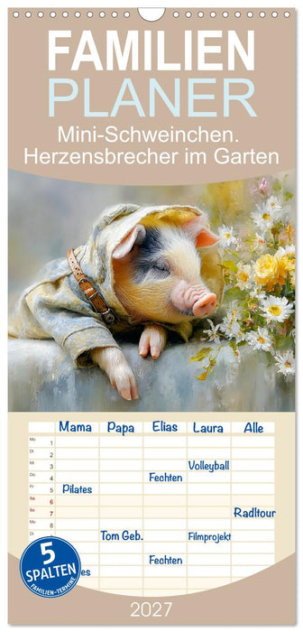 Mini-Schweinchen. Herzensbrecher im Garten (CALVENDO Familienplaner 2027)