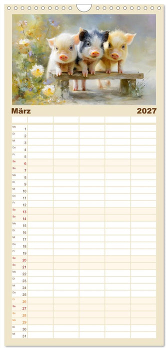 Mini-Schweinchen. Herzensbrecher im Garten (CALVENDO Familienplaner 2027)