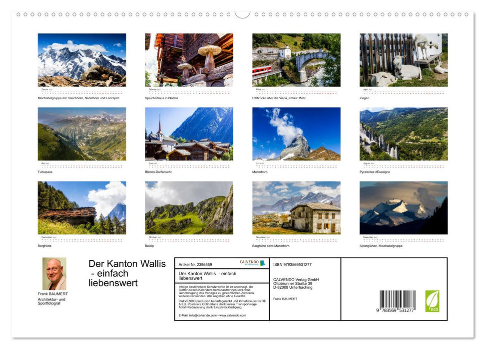 Der Kanton Wallis - einfach liebenswert (CALVENDO Premium Wandkalender 2027)