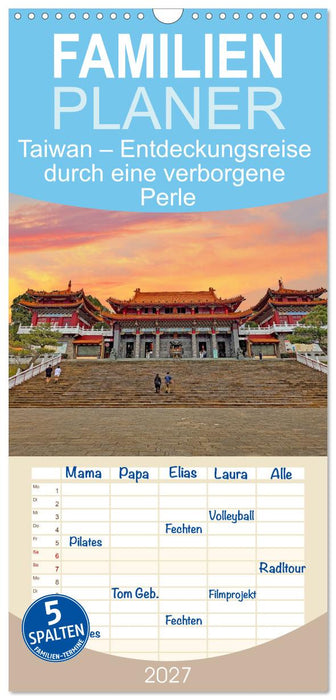 Taiwan – Entdeckungsreise durch eine verborgene Perle (CALVENDO Familienplaner 2027)