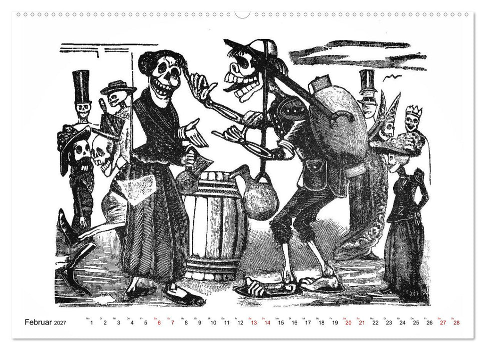 Calaveras - Totenköpfe und Skelette (CALVENDO Premium Wandkalender 2027)