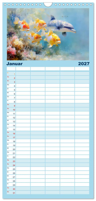 Delfine. Botschafter und Tänzer der Meere (CALVENDO Familienplaner 2027)