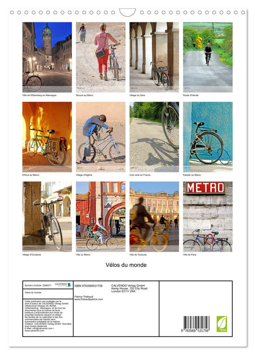 Vélos du monde (CALVENDO Calendrier mensuel 2027)
