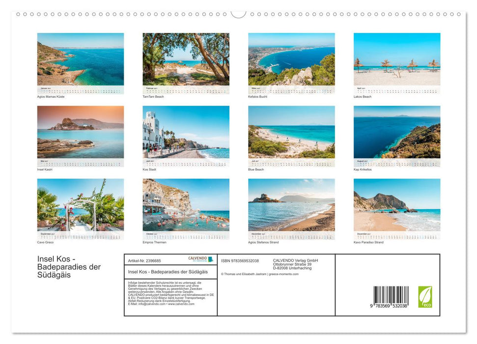 Insel Kos - Badeparadies der Südägäis (CALVENDO Wandkalender 2027)