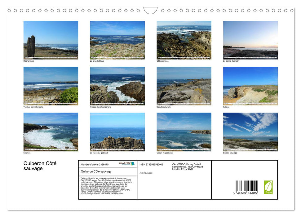 Quiberon Côté sauvage (CALVENDO Calendrier mensuel 2027)