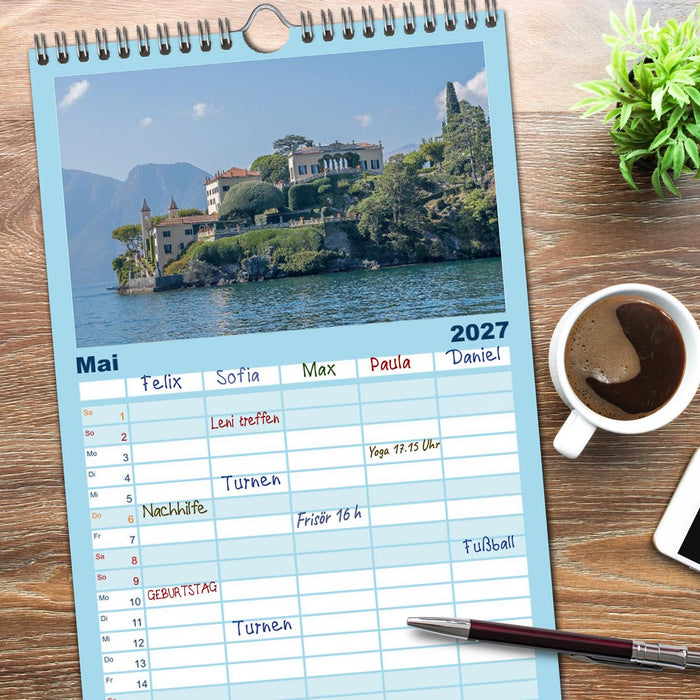 Como und der Comer See (CALVENDO Familienplaner 2027)