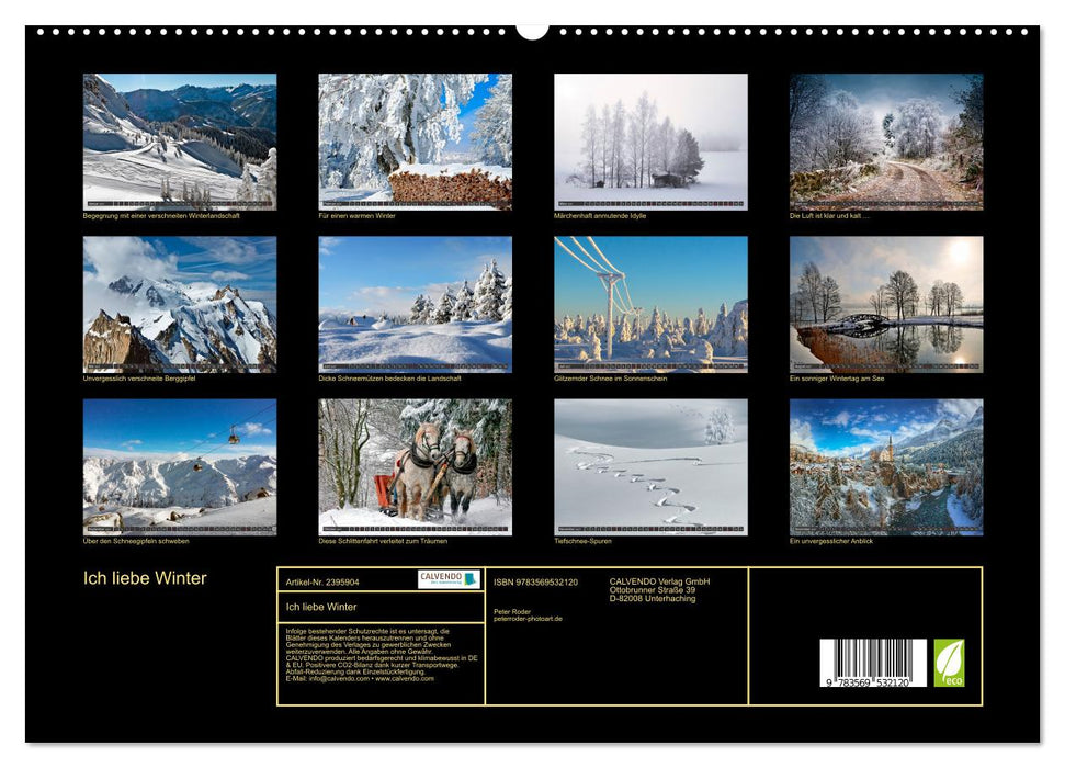 Ich liebe Winter (CALVENDO Wandkalender 2027)