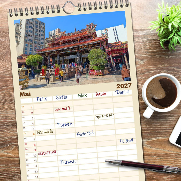 Taipeh – Tradition trifft Moderne (CALVENDO Familienplaner 2027)