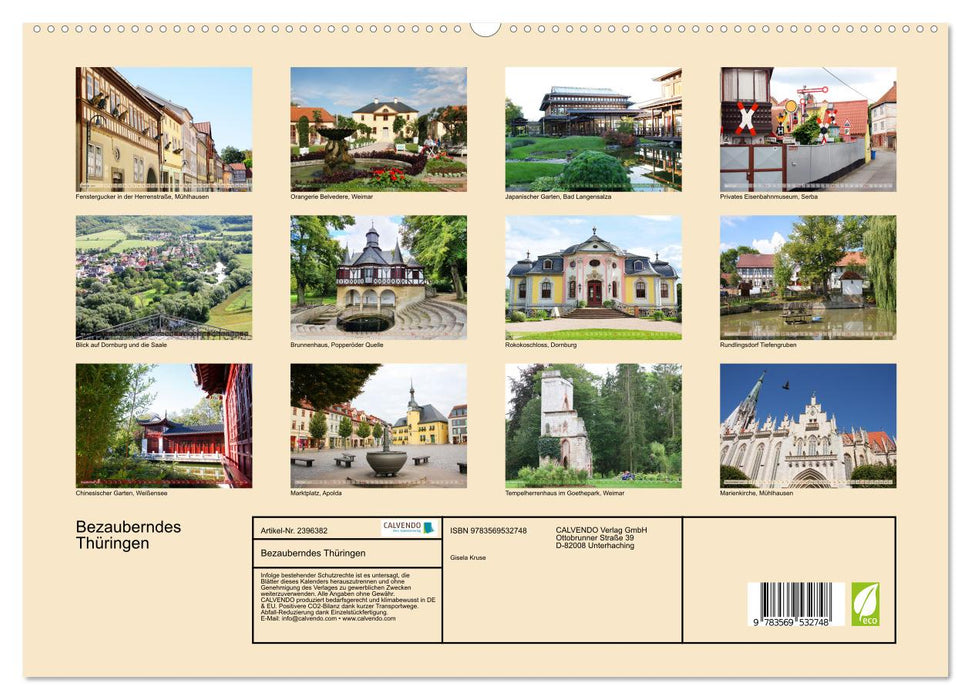 Bezauberndes Thüringen (CALVENDO Wandkalender 2027)