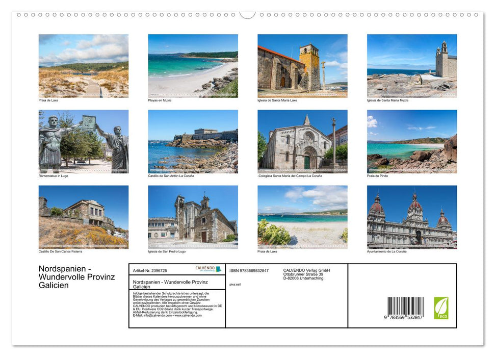 Nordspanien - Wundervolle Provinz Galicien (CALVENDO Wandkalender 2027)