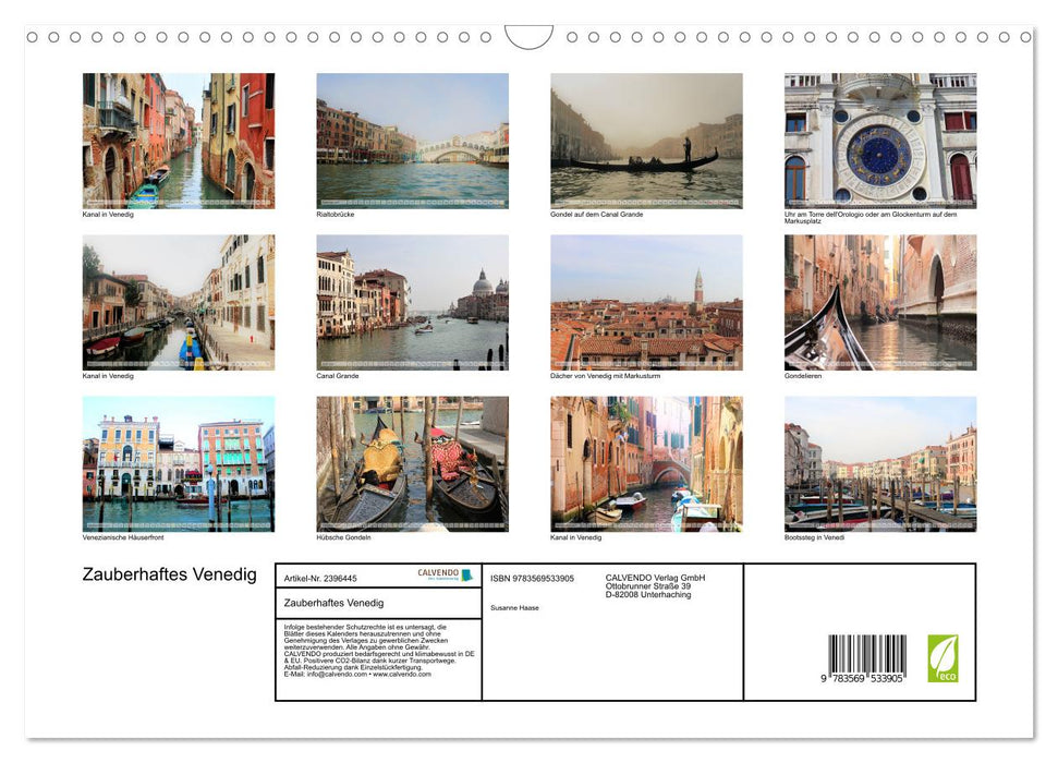 Zauberhaftes Venedig (CALVENDO Wandkalender 2027)